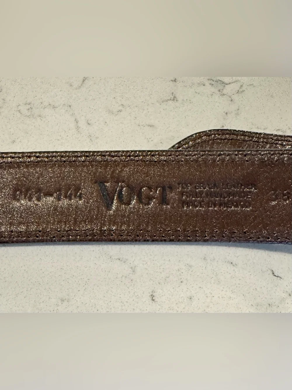 Vogt Silversmiths Western Chocolate Basket Weave Saddle Leather Belt Size 38